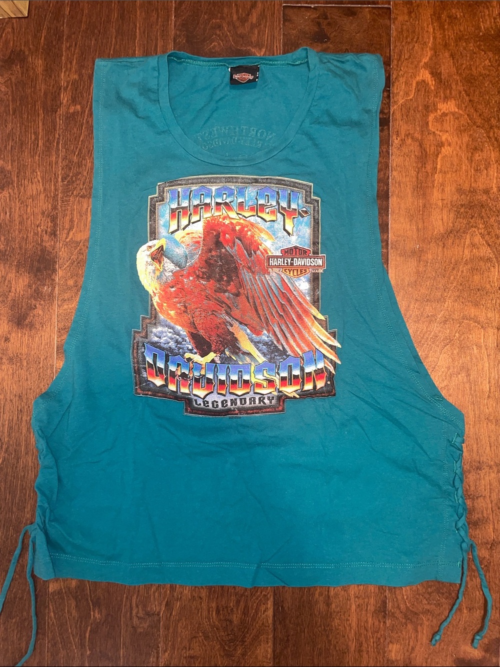 Harley-Davidson Teal Tank Top with Eagle Graphic